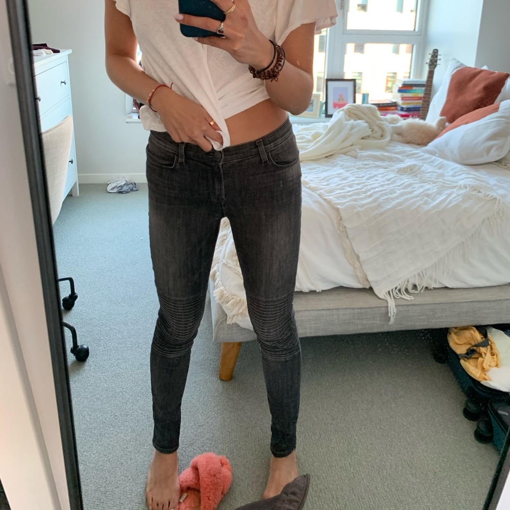 J Brand low rise dark grey skinny jeans